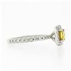 Image 7 : Platinum 1.74 ctw GIA Yellow Sapphire Solitaire w/ Diamond Accents Engagement Ri
