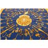 Image 1 : Hermes Blue and Golden Silk Les Clefs Scarf