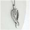Image 3 : 14K White Gold 16" .20 ctw Round Pave Diamond Petite Heart Slide Pendant Necklac
