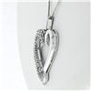 Image 4 : 14K White Gold 16" .20 ctw Round Pave Diamond Petite Heart Slide Pendant Necklac