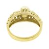 Image 6 : 14K Gold Cultured Pearl Solitaire w/ Diamond Open Twisted Wire Work Domed Ring