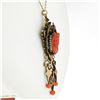 Image 3 : Antique Victorian 14K Gold High Relief Carved Coral Cameo & Bead Dangle Pendant