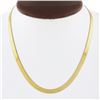 Image 1 : Italian 14k Gold 4.65mm 16" Polished Fancy Flat Herringbone Link Chain Necklace
