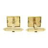Image 2 : Vintage 18K Yellow Gold Pyramid Cut Bezel Black Onyx Square Swivel Cuff Links