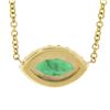 Image 6 : NEW 18k Gold .78 ctw GIA Marquise Emerald Solitaire Diamond Halo Pendant Necklac