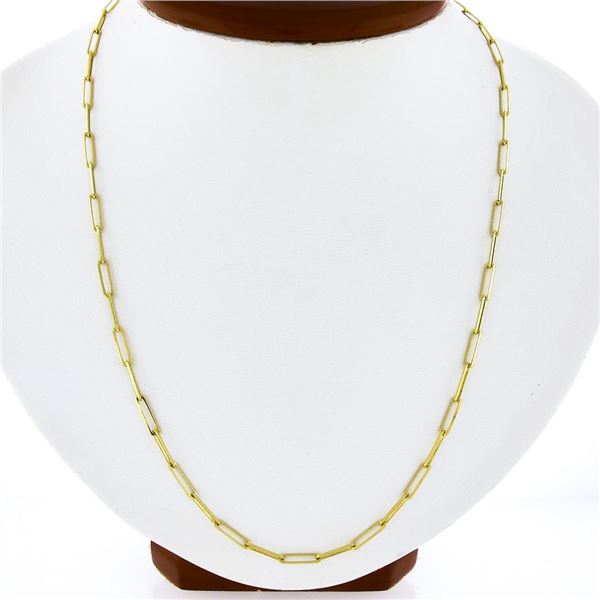 NEW 14k Yellow Gold 20" Polished Beveled Oval Paperclip Link Chain Necklace