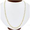 Image 1 : NEW 14k Yellow Gold 20" Polished Beveled Oval Paperclip Link Chain Necklace