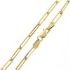 Image 5 : NEW 14k Yellow Gold 20" Polished Beveled Oval Paperclip Link Chain Necklace