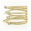 Image 4 : 18k Solid Gold 1.52in. Wide Cable Crossover Pave Diamond Cuff Flexible Bracelet