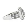Image 5 : 10k White Gold 0.78 ctw Round Prong Diamond Marquise Shaped Cluster Promise Ring
