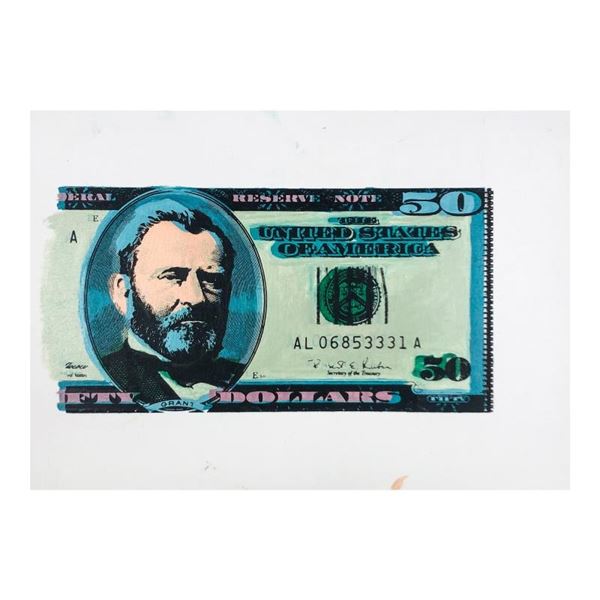 50 Dollar Bill by Steve Kaufman (1960-2010)