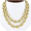 Image 1 : 18K Two Tone Gold 11.6mm Polished Mariner Link Long 36" Statement Chain Necklace