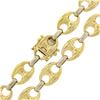 Image 5 : 18K Two Tone Gold 11.6mm Polished Mariner Link Long 36" Statement Chain Necklace