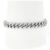Image 1 : 14K White Gold 5 ctw Round Diamond Covered Cuban Curb Link 9mm Wide Chain Bracel