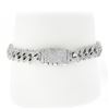 Image 2 : 14K White Gold 5 ctw Round Diamond Covered Cuban Curb Link 9mm Wide Chain Bracel