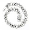 Image 5 : 14K White Gold 5 ctw Round Diamond Covered Cuban Curb Link 9mm Wide Chain Bracel