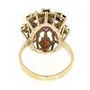 Image 6 : Vintage 14K Yellow Gold Marquise Prong Garnet Open Spray Flower Cocktail Ring