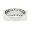 Image 7 : 14k White Gold 1.20 ctw Dual Row Round Diamond w/ Polished Center Wide Band Ring