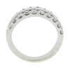 Image 8 : 14k White Gold 1.20 ctw Dual Row Round Diamond w/ Polished Center Wide Band Ring