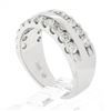 Image 9 : 14k White Gold 1.20 ctw Dual Row Round Diamond w/ Polished Center Wide Band Ring