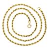 Image 3 : Unisex 14K Yellow Gold 20.5" Long 3mm Polished Solid Rope Chain Necklace 17.03g