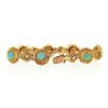 Image 4 : Vintage Handmade 18k Gold.45 ctw Diamond & Turquoise Textured Domed Link Bracele