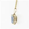 Image 4 : Vintage 14k Gold Blue Stone Solitaire In Open Twisted Wire 18" Pendant Necklace