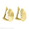 Image 3 : Craig Drake 18K Yellow Gold Polished Grooved Sea Shell Clip On Earrings