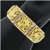 Image 1 : Vintage Solid 18k Yellow Gold Nautical Themed Hinged Square Panel Link Bracelet
