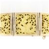 Image 8 : Vintage Solid 18k Yellow Gold Nautical Themed Hinged Square Panel Link Bracelet