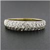 Image 2 : 18K TT Gold 0.65 ctw Round Pave 3 Row Diamond Domed Stackable Wedding Band Ring