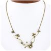 Image 1 : 16.5" Antique Victorian 14k Gold Seed Pearl Clover Wire Work Rope Chain Necklace