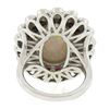 Image 7 : NEW Platinum 8.20 ctw GIA Oval Cabochon Opal w/ Ruby & Diamond Halo Cocktail Rin