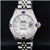 Image 1 : Rolex Ladies Quickset Stainless Steel White Diamond And Sapphire Datejust Wristw