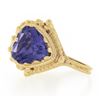 Image 6 : Vintage Victorian Revival 14k Gold Dual Amethyst Bead Work Twin Heart Dome Ring