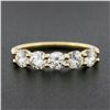 Image 2 : 18k Yellow Gold 1.22 ctw Round Ideal Low Profile Diamond 5 Stone Stack Band Ring