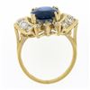 Image 8 : 18K Gold 7.72 ctw GIA Large Oval Sapphire w/ Round Marquise Diamond Cocktail Rin