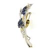 Image 6 : Vintage 18k Gold & Platinum 6 ctw GIA Sapphire & Diamond Flower Branch Pin Brooc