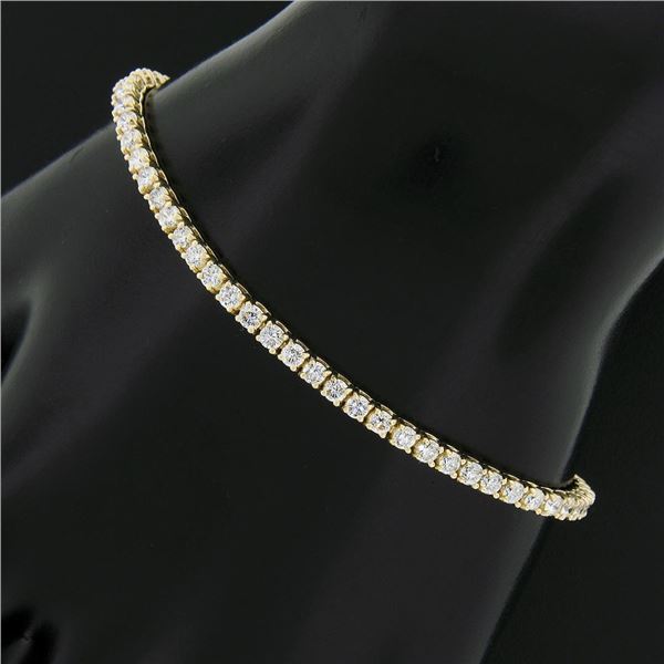 NEW Classic 14k Gold VS F 3.23 ctw Round Brilliant Diamond Line Tennis Bracelet