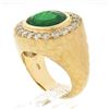 Image 9 : NEW 18k Gold 7.70 ctw GIA Oval Bezel Emerald & Diamond Hammered Wide Cocktail Ri