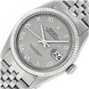 Image 8 : Rolex Mens Stainless Steel 36MM Slate Grey Roman Datejust Wristwatch