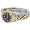 Image 7 : Rolex Ladies Quickset Two Tone Black Diamond Lugs Datejust Wristwatch