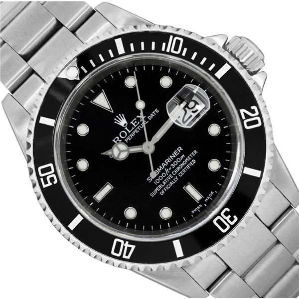 Rolex Mens Stainless Steel Submariner With Rolex Box