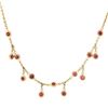 Image 5 : 14k Rose Gold 0.80 ctw Round Bezel Ruby w/ Dangle Adjustable Cable Chain Necklac