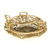 Image 4 : Vintage 14k Yellow Gold LARGE Filigree Open Frame Smokey Topaz Brooch Pendant