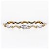 Image 2 : Solid 18K TT Gold 1.40 ctw Fine Round Brilliant Diamond Wavy Link Tennis Bracele
