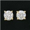 Image 5 : NEW Classic 14k Yellow Gold 0.44 ctw Round Brilliant Diamond Prong Stud Earrings