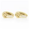 Image 3 : FRED 14K Yellow Gold Graduated Grooved Polished Hoop Huggie Clip On Earrings