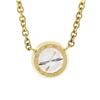 Image 6 : NEW 14k Yellow Gold .60 ctw Round Bezel Diamond Solitaire Pendant Adjustable Cha