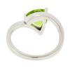 Image 6 : 14k White Gold 1.83cw Prong Set Trillion Cut Peridot Solitaire Bypass Ring